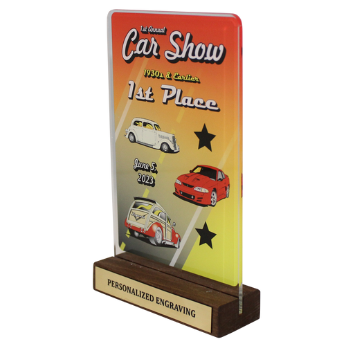 4X6 Customizable Car Show Vibrant Acrylic Award 