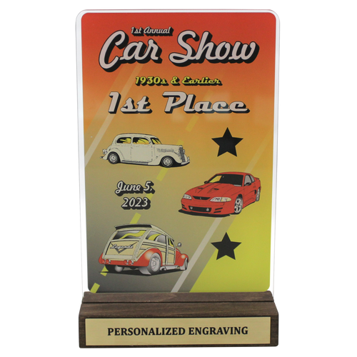 4X6 Customizable Car Show Vibrant Acrylic Award 4X6 Customizable Car Show Vibrant Acrylic Award