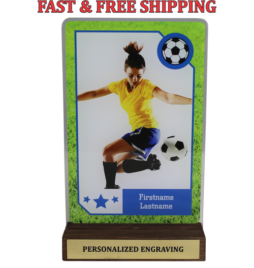 Personalized Female Soccer Card Acrylic Personalized Female Soccer Card Acrylic