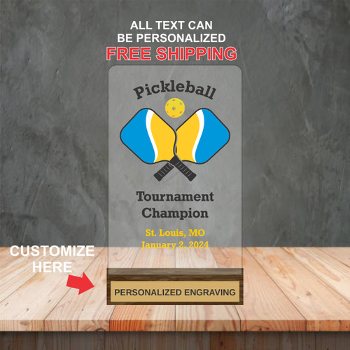 Pickleball Doubles Acrylic Award Pickleball Doubles Acrylic Award