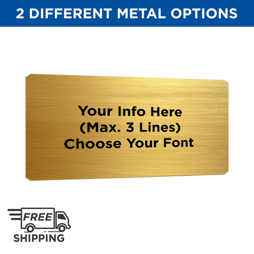 2x4 GOLD BRASS PLATE WITH BLACK LETTERING 2x4 GOLD BRASS PLATE WITH BLACK LETTERING