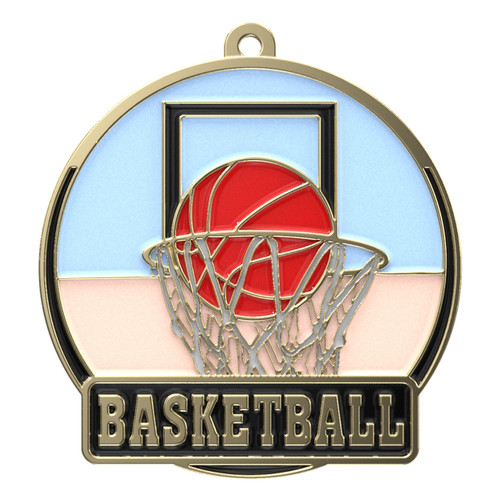 Gold Basketball High Tech Medal