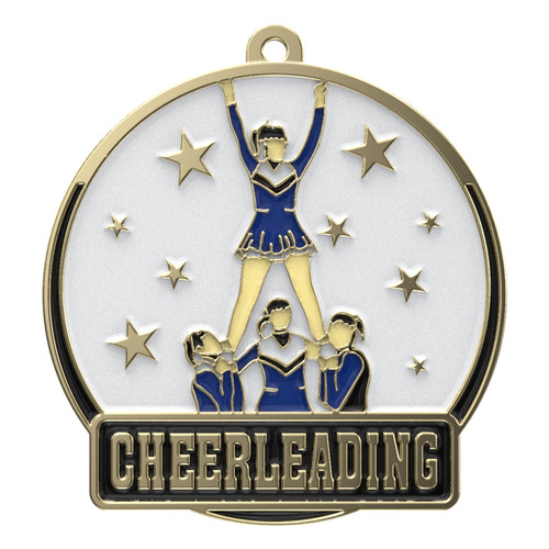 Gold Cheerleader High Tech Medal