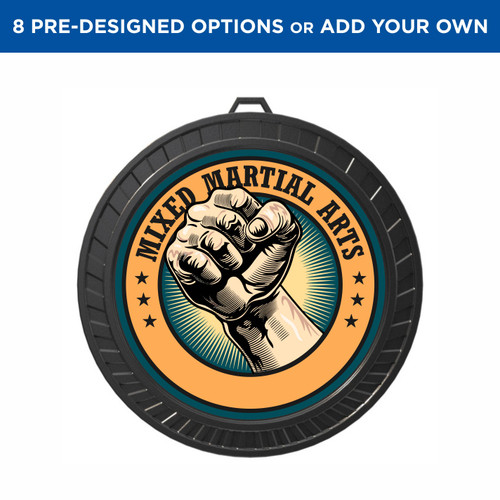 Gold Martial Arts Black Insert Medal