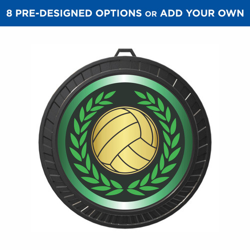 Gold Volleyball Black Insert Medal Gold Volleyball Black Insert Medal