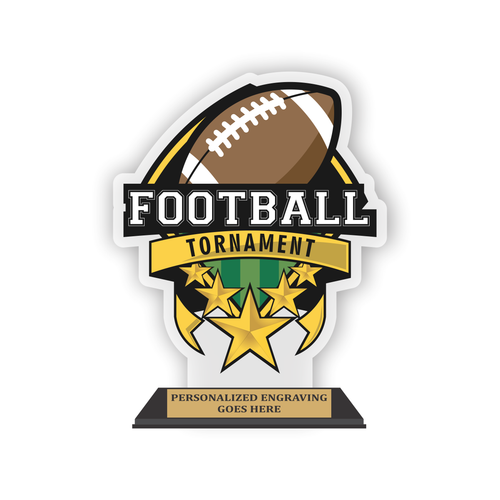 Gold Football Acrylic Trophy Award Gold Football Acrylic Trophy Award