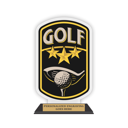 Gold Golf Acrylic Trophy Award Gold Golf Acrylic Trophy Award