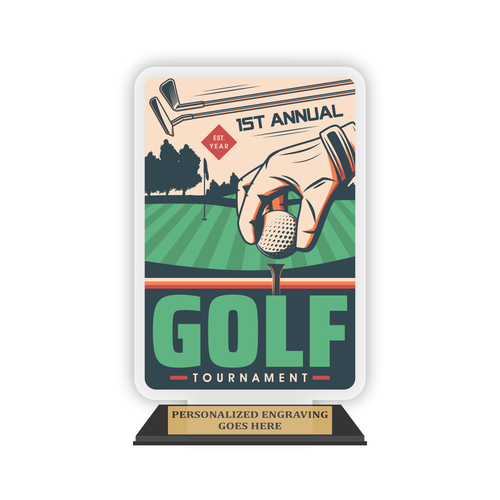 Personalized Acrylic Golf Trophy Award Personalized Acrylic Golf Trophy Award