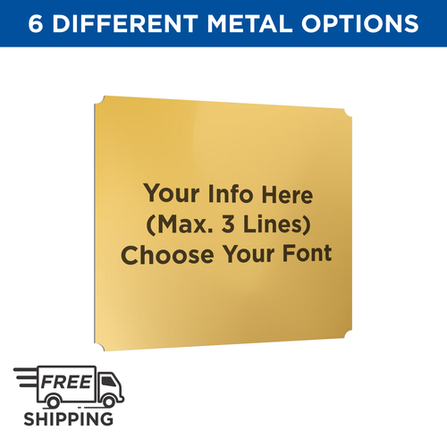 4x4 GOLD ALUMINUM PLATE WITH NOTCHED CORNERS