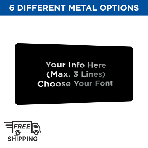 4x8 BLACK ALUMINUM PLATE WITH SILVER ENGRAVING