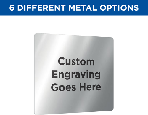 5x5 SILVER ALUMINUM PLATE WITH ROUNDED CORNERS
