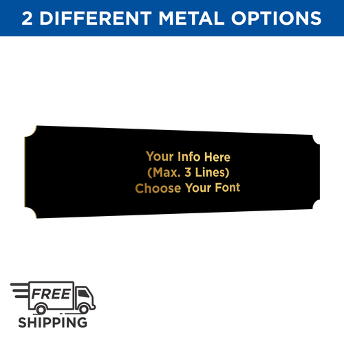 1x5 BLACK BRASS PLATE WITH GOLD ENGRAVING