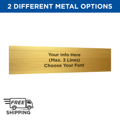 1x6 GOLD BRASS PLATE WITH BLACK LETTERING