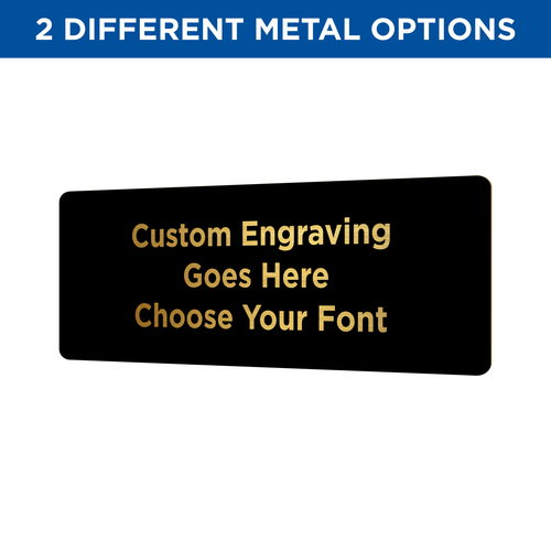2x6 BLACK BRASS PLATE WITH GOLD ENGRAVING