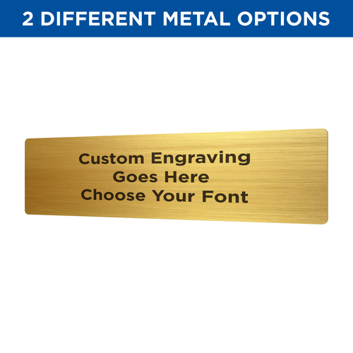 2x10 GOLD BRASS PLATE WITH BLACK LETTERING