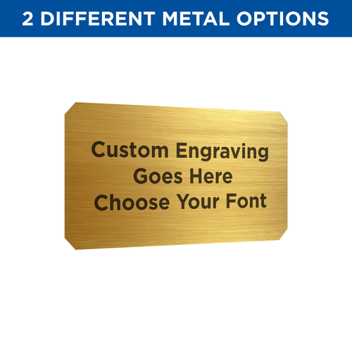 3x4 GOLD BRASS PLATE WITH BLACK LETTERING