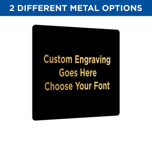 5x5 BLACK BRASS PLATE WITH GOLD ENGRAVING