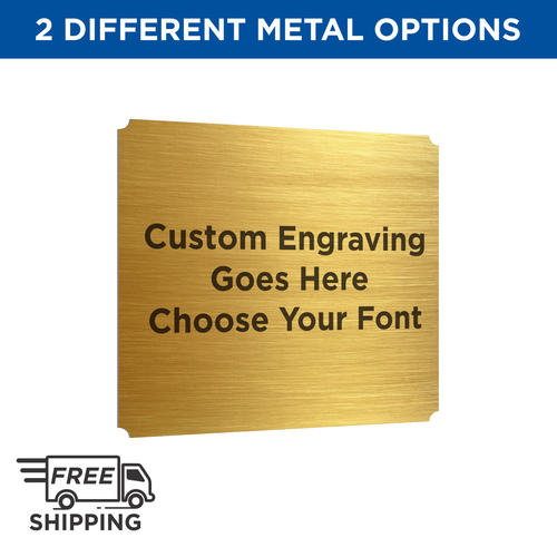 6x6 BRASS PLATE WITH BLACK ENGRAVING