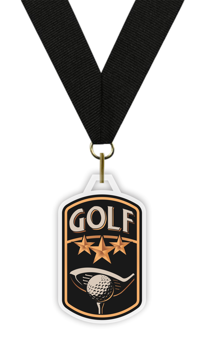 Bronze Golf Star Acrylic Medal