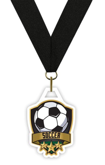 Gold Soccer Acrylic Medal Gold Soccer Acrylic Medal