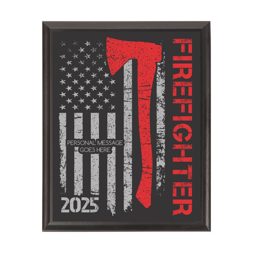 Firefighter American Flag and Axe Award Plaque Black Firefighter American Flag and Axe Award Plaque Black