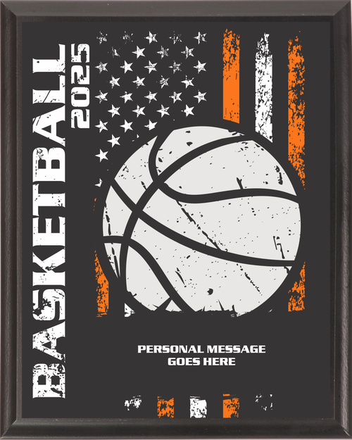 Basketball American Flag Award Plaque Black Basketball American Flag Award Plaque Black