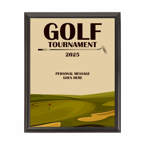 Golf 2025 Tournament Award Plaque Black Golf 2025 Tournament Award Plaque Black