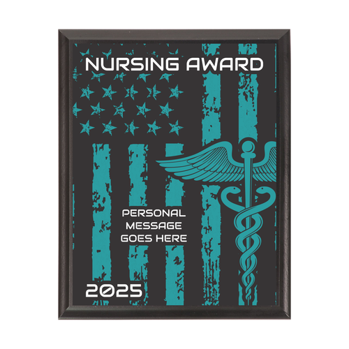 Nursing American Flag Award Plaque Black