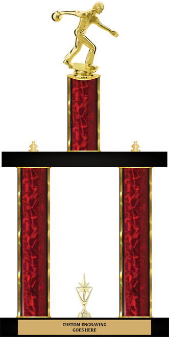 Female Bowling 2 Column Trophy