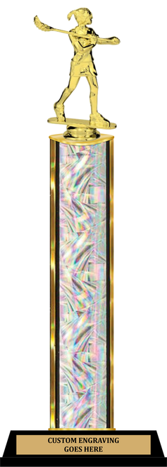 MALE LACROSSE SINGLE COLUMN TROPHY | 4 SIZES, CHOOSE A COLUMN COLOR, AND PICK A FIGURE