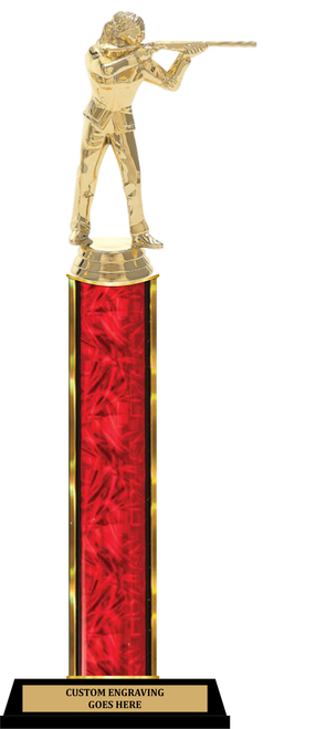 FEMALE TRAPSHOOTING SINGLE COLUMN TROPHY | 4 SIZES, CHOOSE A COLUMN COLOR, AND PICK A FIGURE