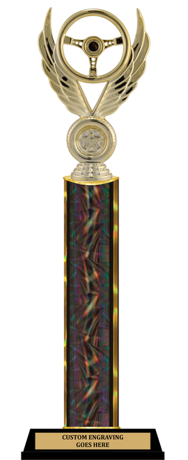 Car Show Single Column Trophy | Choose a car figure and column color | Free Engraving and Fast shipping