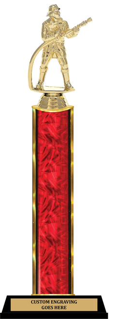 FIREMAN TROPHY | SINGLE COLUMN TROPHY | CHOOSE A FIGURE AND COLUMN COLOR