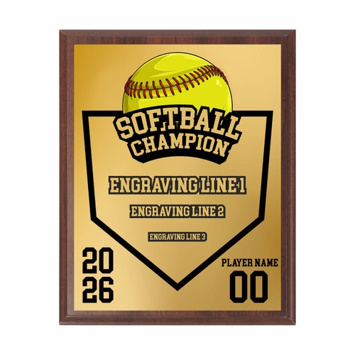 Softball Champion Plaque