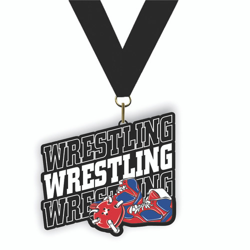 Wrestling Acrylic Medal