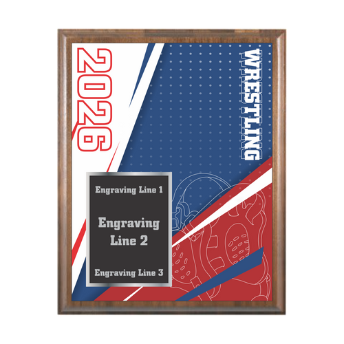 Red, White, and Blue Wrestling Plaque