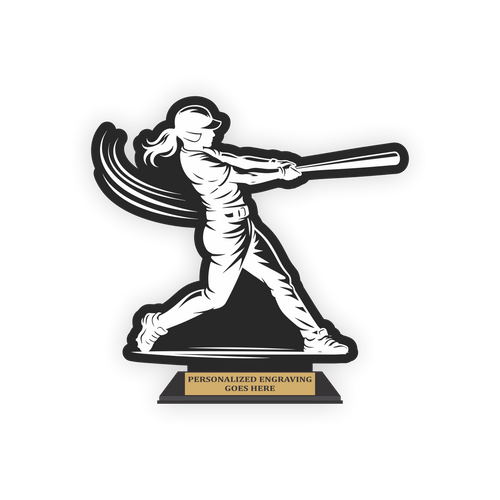 Dynamic Silhouette Baseball Acrylic - Female