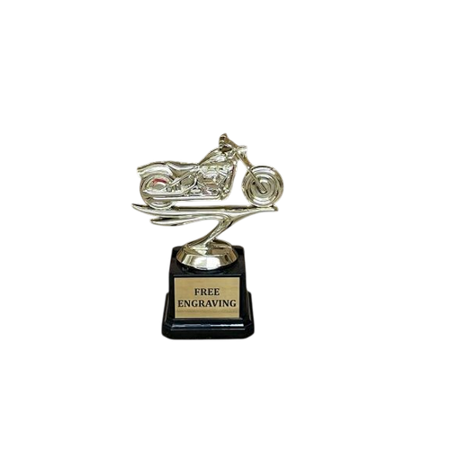 6 inch gold softail motorcycle trophy with free engraving on black base