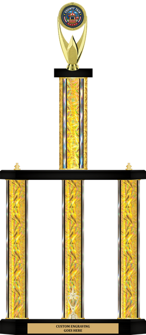 COUNTY FAIR 3 COLUMN TROPHY