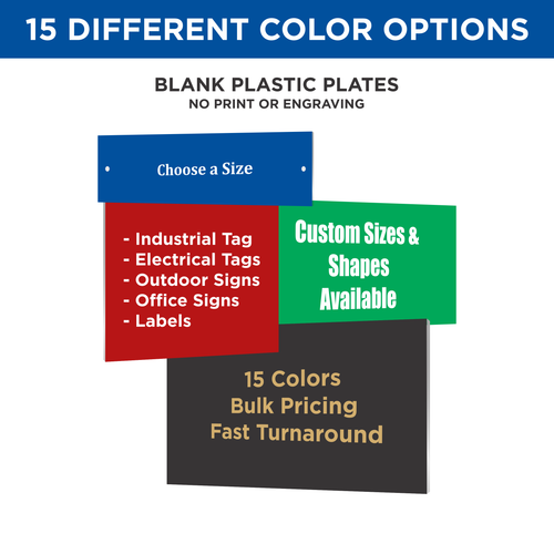 custom cut plastic plates USA, plastic nameplate blanks