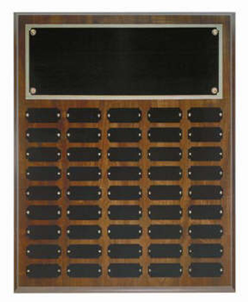 Cherry finish 16x20 plaque with 45 1 x 2 1/2 plates