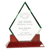 Prestige Diamond Glass Award | 2 sizes available for this elegant diamond shaped glass sitting in a rosewood piano finish base.