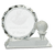 Custom Engraved Round Facet Crystal with Golf Ball on Clear Pedestal Base