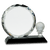 6 1/2 Round Facet Crystal with Golf Ball on Black Pedestal Base Award