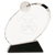 6" Clear Crystal Oblong Golf Award on Black Crystal Base