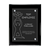 Black High-Gloss Plaque with a floating acrylic plate engraved in white.