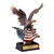 Hand-painted American bald eagle with American flag sculpture on piano finish base with custom engraved gold plate — personalized patriotic award and corporate recognition gift from Trophy Outlet