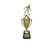 Female figure: Gold female soccer cup trophy with custom engraved black base and gold plate — Trophy Outlet