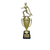 Female baseball figure: Gold female baseball cup trophy with custom engraved black base and gold plate — Trophy Outlet