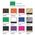 Fifteen plastic colors available
